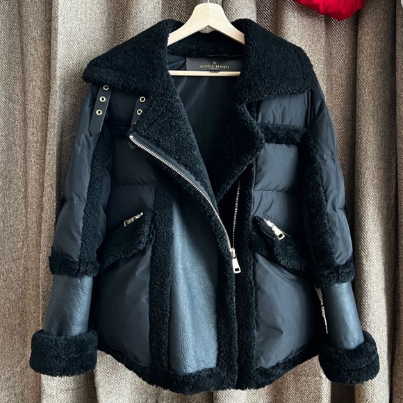 Nicole Benisti Medium Leather Faux Fur Jacket - Picture 1 of 5